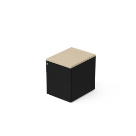 CAISSON MOB METAL 2T L.42,3 P.53,5 H.52,4 CM DONT 1 DS TOP MELAMINE SG MA