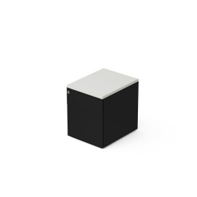 CAISSON MOB METAL 2T L.42,3 P.53,5 H.52,4 CM DONT 1 DS TOP MELAMINE SG MG