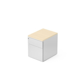 CAISSON MOB METAL 2T L.42,3 P.53,5 H.52,4 CM DONT 1 DS TOP MELAMINE SO MA