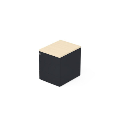 CAISSON MOB METAL 3T PLT L.42,3P.53,5 H.52,4 CM TOP MELAMINE SC MA