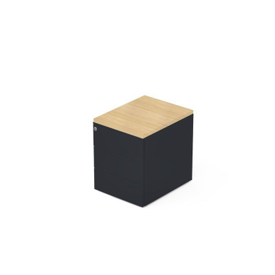 CAISSON MOB METAL 3T PLT L.42,3P.53,5 H.52,4 CM TOP MELAMINE SC RI