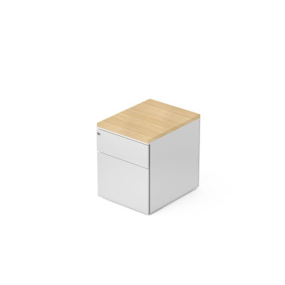 CAISSON MOB METAL 2T L.42,3 P.53,5 H.52,4 CM DONT 1 DS TOP MELAMINE SO RI