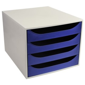 ECOBOX caisson 4 tiroir gris/bleu nuit