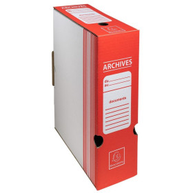 BOITE ARCHIVE D100 COULEUR ROUGE
