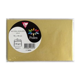 Sachet de 5 enveloppes Pollen 90x140 or