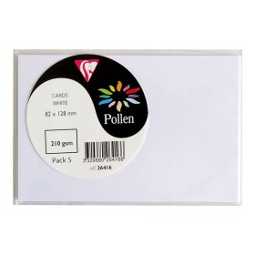 Sachet de 5 cartes Pollen 82x128 blanc