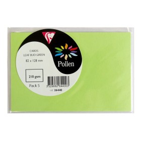 Sachet de 5 cartes Pollen 82x128 vert bourgeon