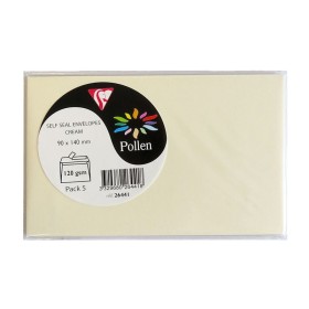 Sachet de 5 enveloppes Pollen 90x140 ivoire