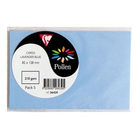 Sachet de 5 cartes Pollen 82x128 bleu lavande