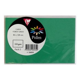 Sachet de 5 cartes Pollen 82x128 vert sapin