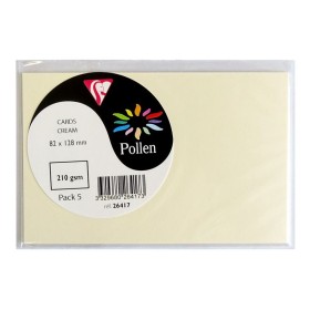 Sachet de 5 cartes Pollen 82x128 ivoire