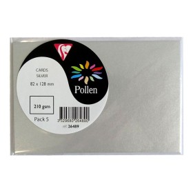 Sachet de 5 cartes Pollen 82x128 argent