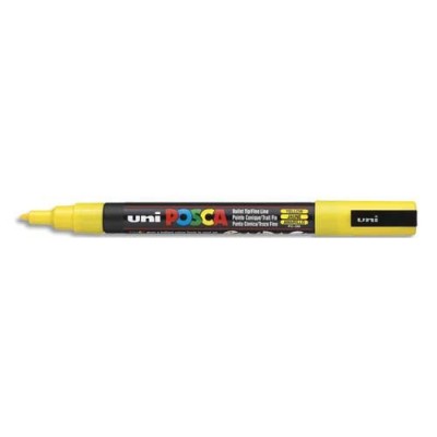 Uniball Posca trait fin 0.9 - 1.3mm pointe conique PC3M jaune