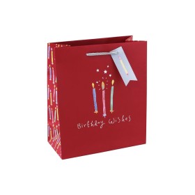 Bougies vœux d'anniversaire, sac moyen 21,5x10,2x25,3 cm