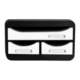 SMALL-BOX MINI 3 tiroirs noir/blanc