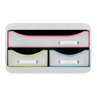 SMALL-BOX MINI 3 tiroirs blanc/arlequin/