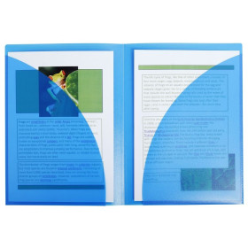 Chem.de présent. double poche PP BLEU
