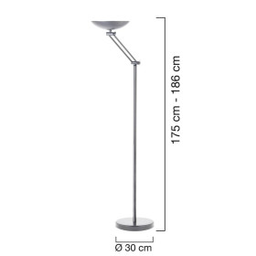 LAMPADAIRE DELY 2,0 ARTICULE LED GRIS METAL PRISE EUROPE