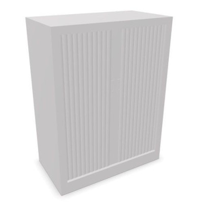 Armoire à rideaux H. 105 x L. 80 x P. 43 cm - corps gris - rideaux gris
