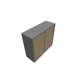 Armoire à rideaux H. 105 x L. 120 x P. 43 cm - corps gris aluminium - rideaux ch
