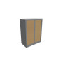 Armoire à rideaux H. 105 x L. 80 x P. 43 cm - corps gris anthracite - rideaux gr