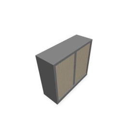 Armoire à rideaux H. 105 x L. 120 x P. 43 cm - corps gris aluminium - rideaux ér