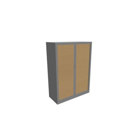 Armoire à rideaux H. 135 x L. 100 x P. 43 cm - corps gris anthracite - rideaux b