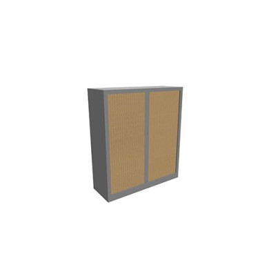 Armoire à rideaux H. 135 x L. 120 x P. 43 cm - corps gris - rideaux gris