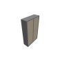 Armoire à rideaux H. 198 x L. 120 x P. 43 cm - corps gris aluminium - rideaux ér