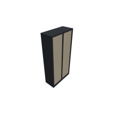 Armoire à rideaux H. 198 x L. 100 x P. 43 cm - corps gris anthracite - rideaux é