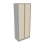 Armoire à rideaux H. 198 x L. 80 x P. 43 cm - corps gris aluminium - rideaux éra