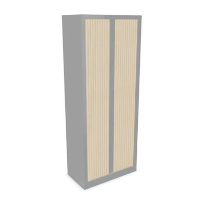 Armoire à rideaux H. 198 x L. 80 x P. 43 cm - corps gris aluminium - rideaux éra