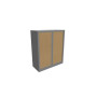 Armoire à rideaux H. 118,3 x L. 100 x P. 43 cm - corps gris aluminium - rideaux