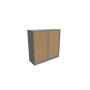 Armoire à rideaux H. 118,3 x L. 120 x P. 43 cm - corps gris aluminium - rideaux