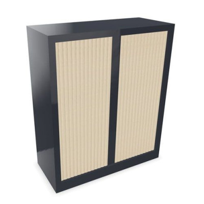 Armoire à rideaux H. 118,3 x L. 100 x P. 43 cm - corps gris anthracite - rideaux