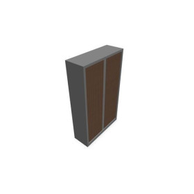 Armoire à rideaux H. 198 x L. 120 x P. 43 cm - corps gris aluminium - rideaux no