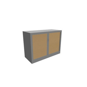Armoire à rideaux H. 72,1 x L. 100 x P. 43 cm - corps gris - rideaux gris