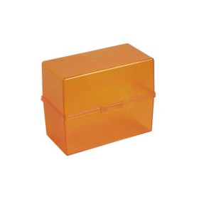 Boîte port. 200 fiches A7 tangerine tr