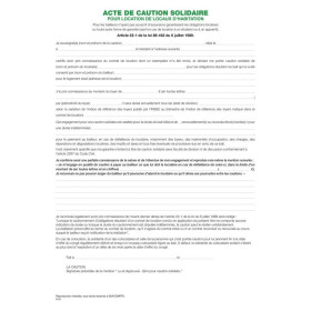LIASSE ACTE CAUTION/HABITATION PRINCIP.