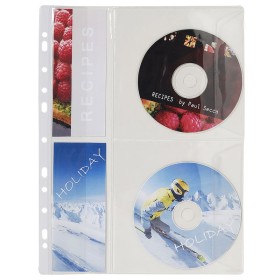Sachet de 5 pochettes perfo.PVC 4CD/DVD