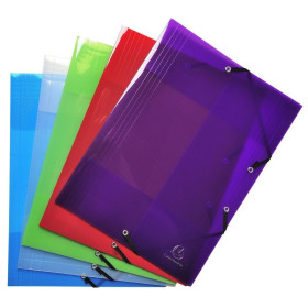 Chemise PP 3rab.+élas.A4 CRYSTAL COLOURS