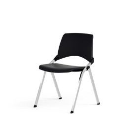 EMI CHAISE 4P FX DOS POLYP / A SS FIXE POLYP SANS ACCOUDOIRS SANS ACCROCHE PU SQ