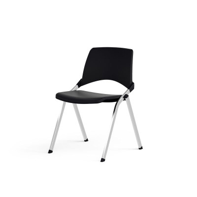 EMI CHAISE 4P FX DOS POLYP / A SS FIXE POLYP SANS ACCOUDOIRS SANS ACCROCHE PU SQ