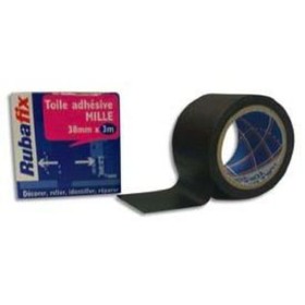 Toile adhesive plastifiee « multi-usage », 38mm x 3m RUBAFIX Esselte Noir