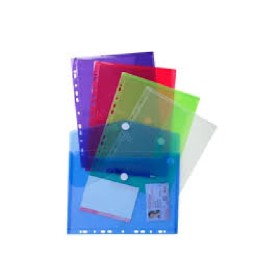 1 Pochette-enveloppe perforées velcro polypropylène - A4