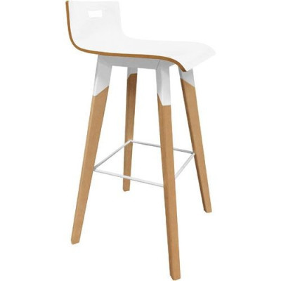 EVASION TABOURET MULTIPLI BLANC PIEDS BOIS/METAL STRUCT.BLANC+REPOSE PIEDS ZINGU