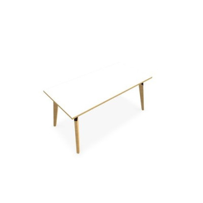 TABLE EVASION L160XP80XH73,5CM - STRATIFIE HZ EP25 MM - PIETEMENT HETRE/METAL ZP