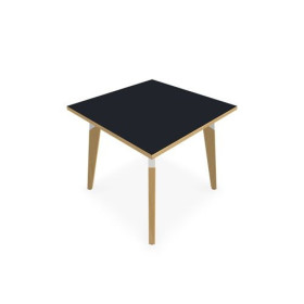 TABLE EVASION L80XP80XH73,5 CM - STRATIFIE VW EP25 MM - PIETEMENT HETRE/METAL ZO