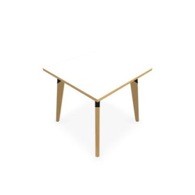 TABLE EVASION L80XP80XH73,5 CM - STRATIFIE HZ EP25 MM - PIETEMENT HETRE/METAL ZP
