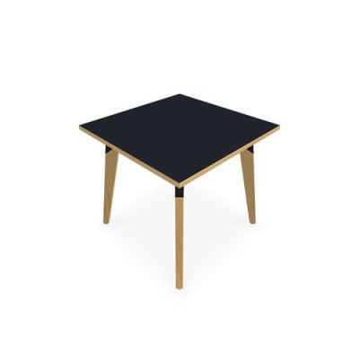 TABLE EVASION L80XP80XH73,5 CM - STRATIFIE VW EP25 MM - PIETEMENT HETRE/METAL ZP